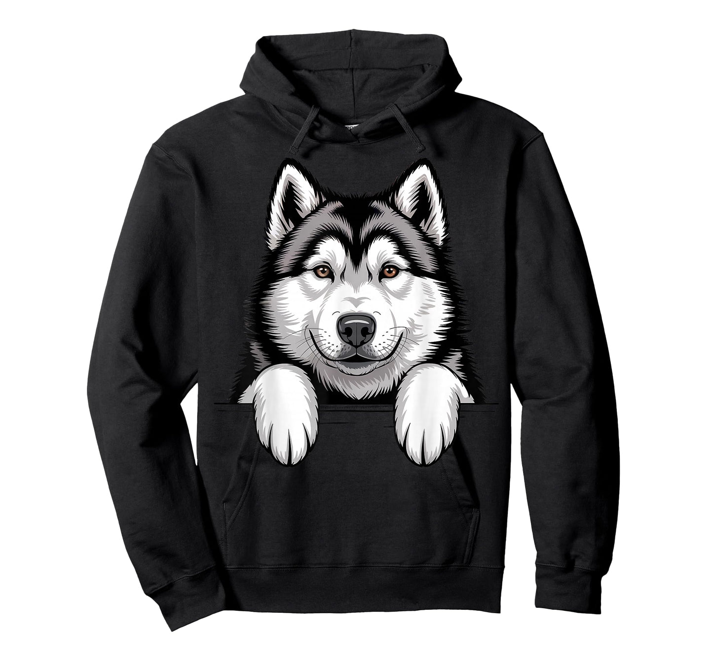 Alaskan Malamute Funny Peeking Pocket Puppy Dog Lover T-Shirt