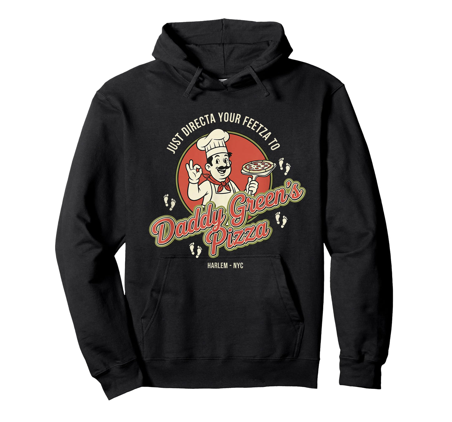 Dad Retro Pizza Chef Daddy Green's Pizza Harlem NYC Funny T-Shirt