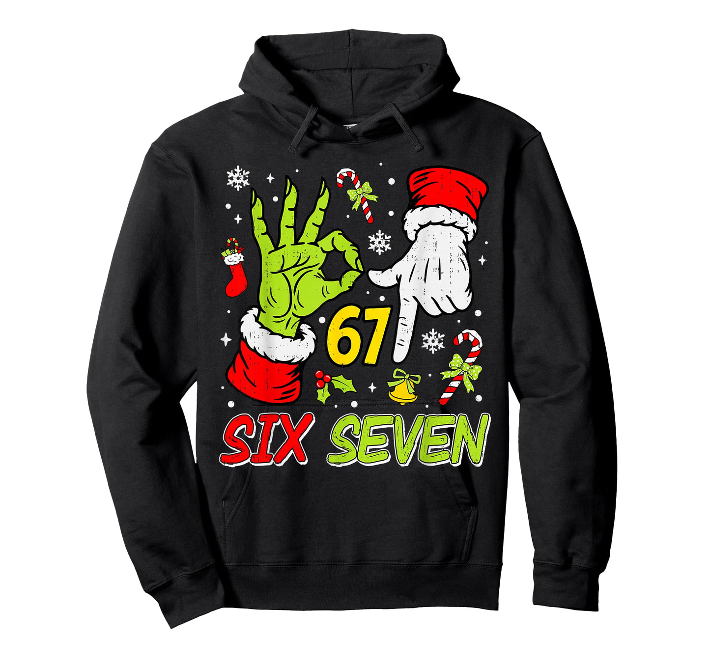Christmas Six Seven 67 Funny Meme 6 7 Xmas Holiday Slang T-Shirt