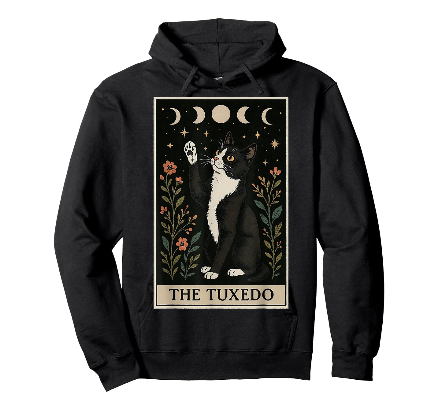The Tuxedo Cat Tarot Card Witchy Moon T-Shirt