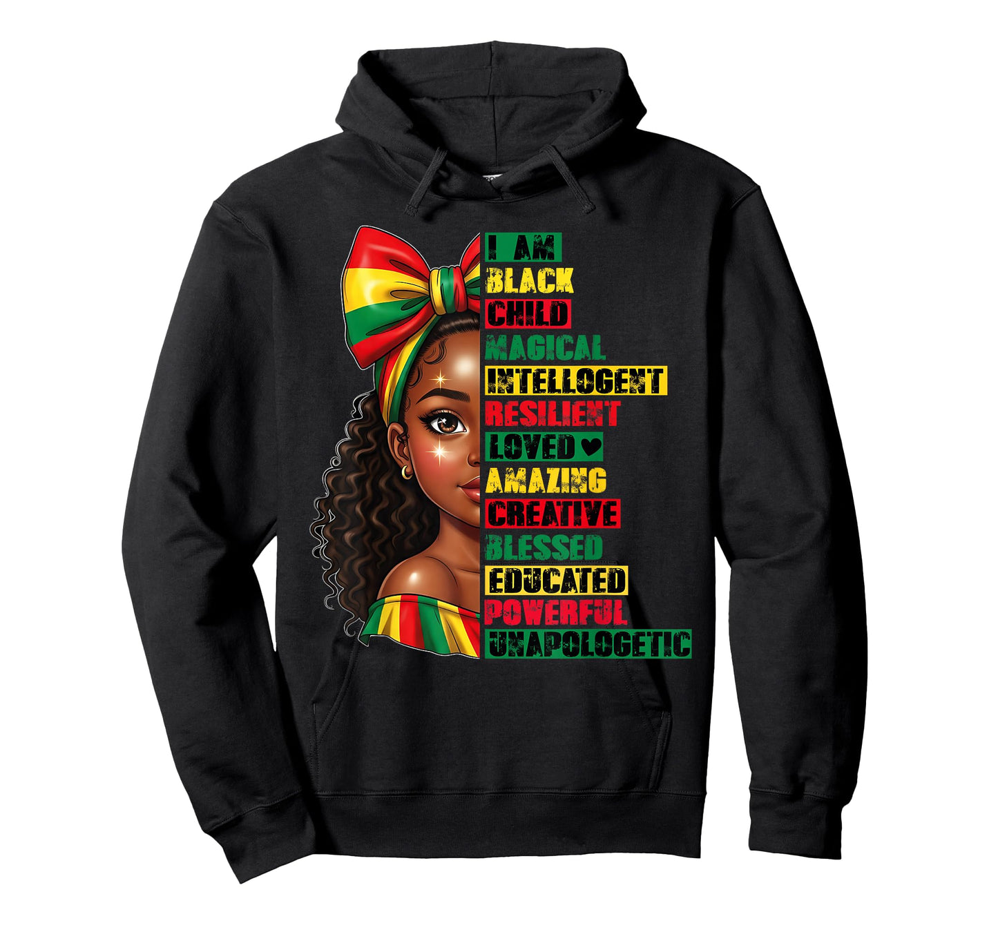 I Am Black Child Afro Girl Empowerment Black History Month T-Shirt
