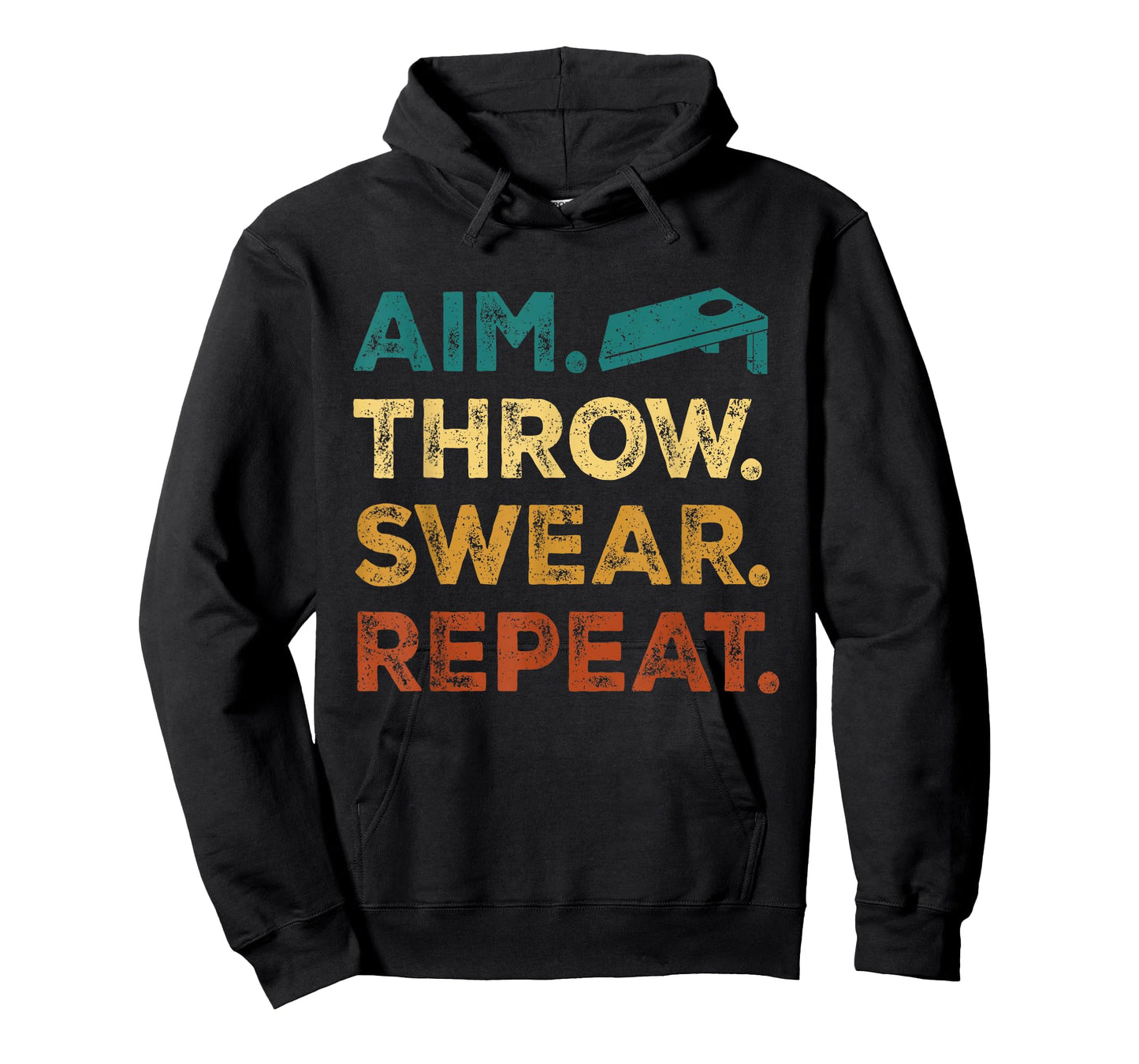 Aim Throw Swear Repeat Corn Hole Bean Bag Toss Cornhole T-Shirt