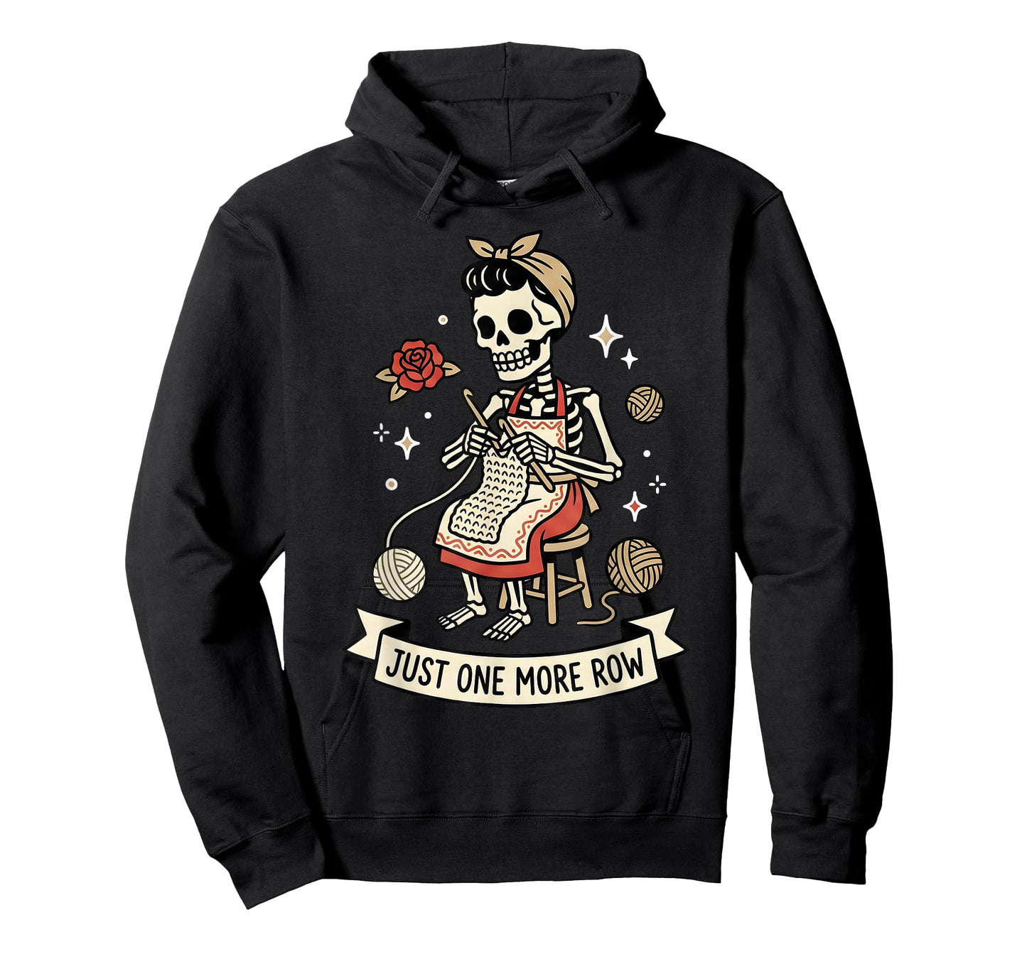 Just One More Row Crochet Skeleton Crocheting Knitting Lover T-Shirt