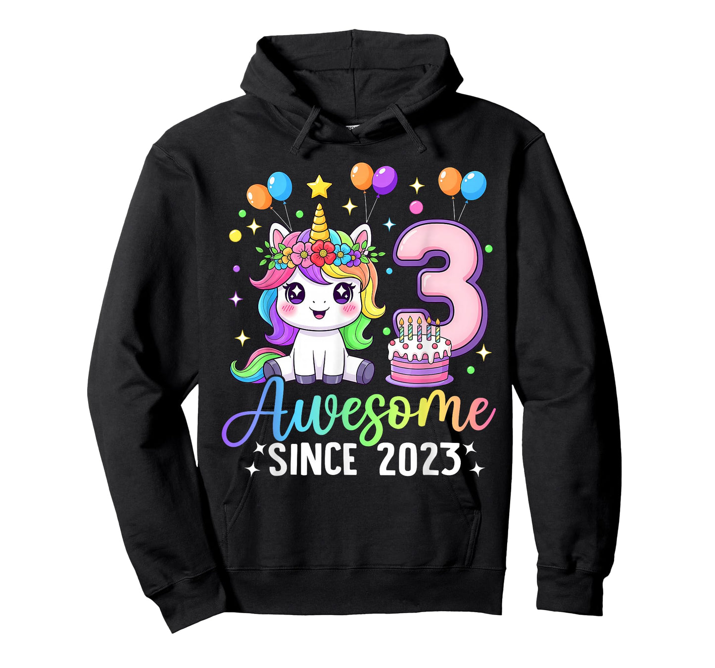 Unicorn 3rd Birthday 3 Year Old Unicorn Party Birthday Girl T-Shirt