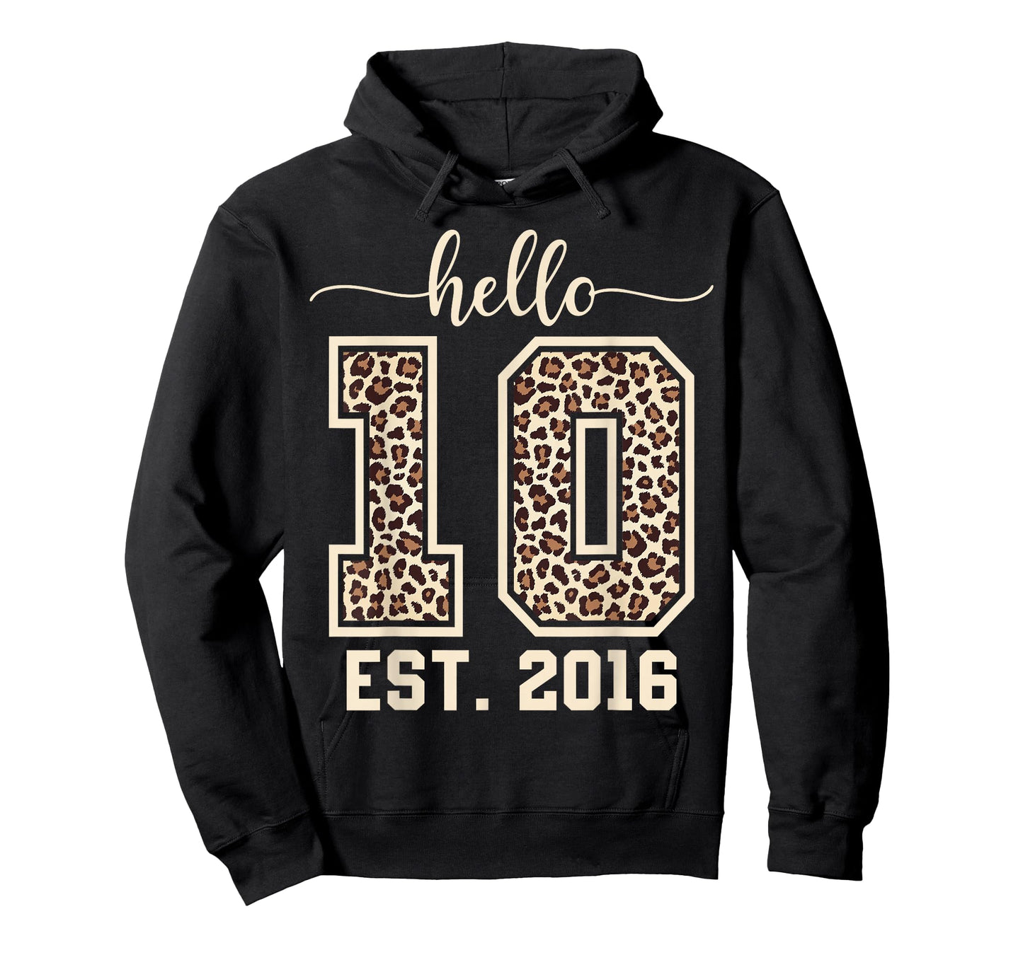 Hello Ten Est 2016 Bow 10th Birthday Double Digits Girls T-Shirt