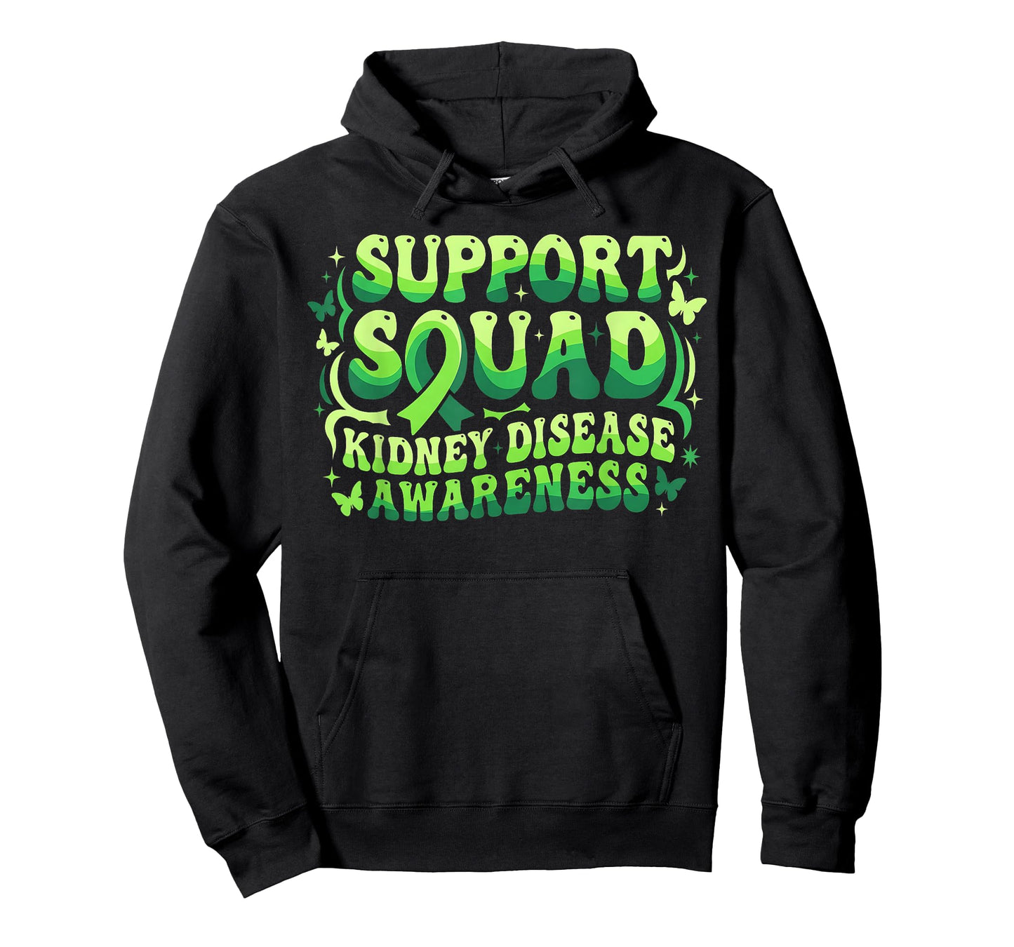 Groovy Support Squad Kidney Disease Awareness Green Ribbon T-Shirt