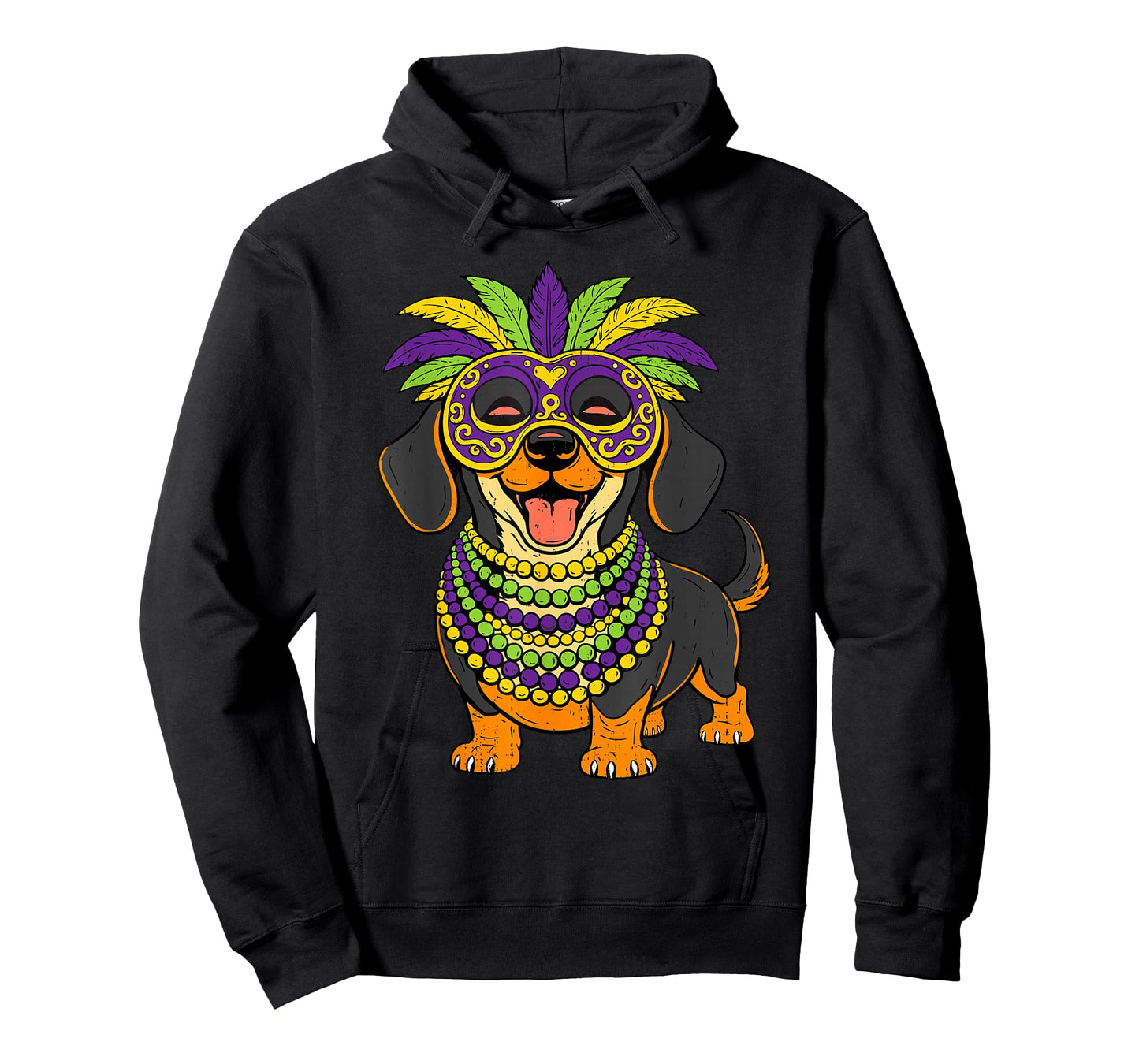 Dachshund Mardi Gras Carnival Jester Beads Dog Lover Pet T-Shirt