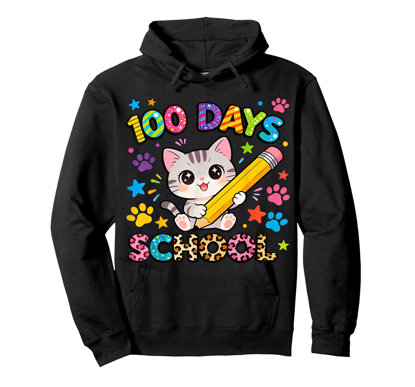 100 Days of School Cute Kitty 100 Days of School Girls Boys T-Shirt
