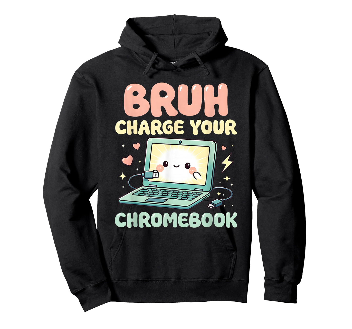 Bruh Charge Your Chromebook Funny Laptop Tech Kids T-Shirt
