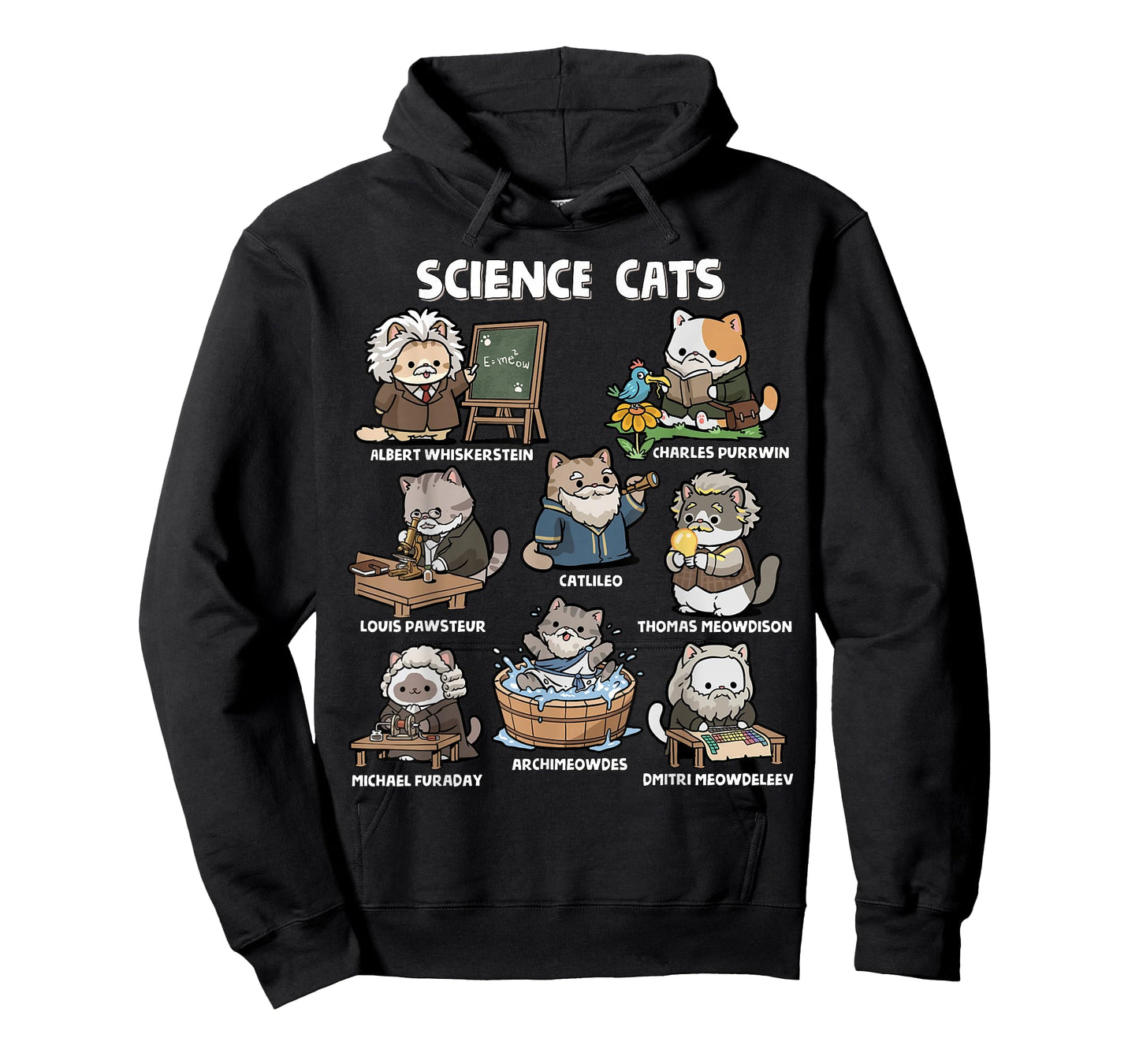 Science Cats Funny Scientist Pun Cat Lover Math Teacher T-Shirt
