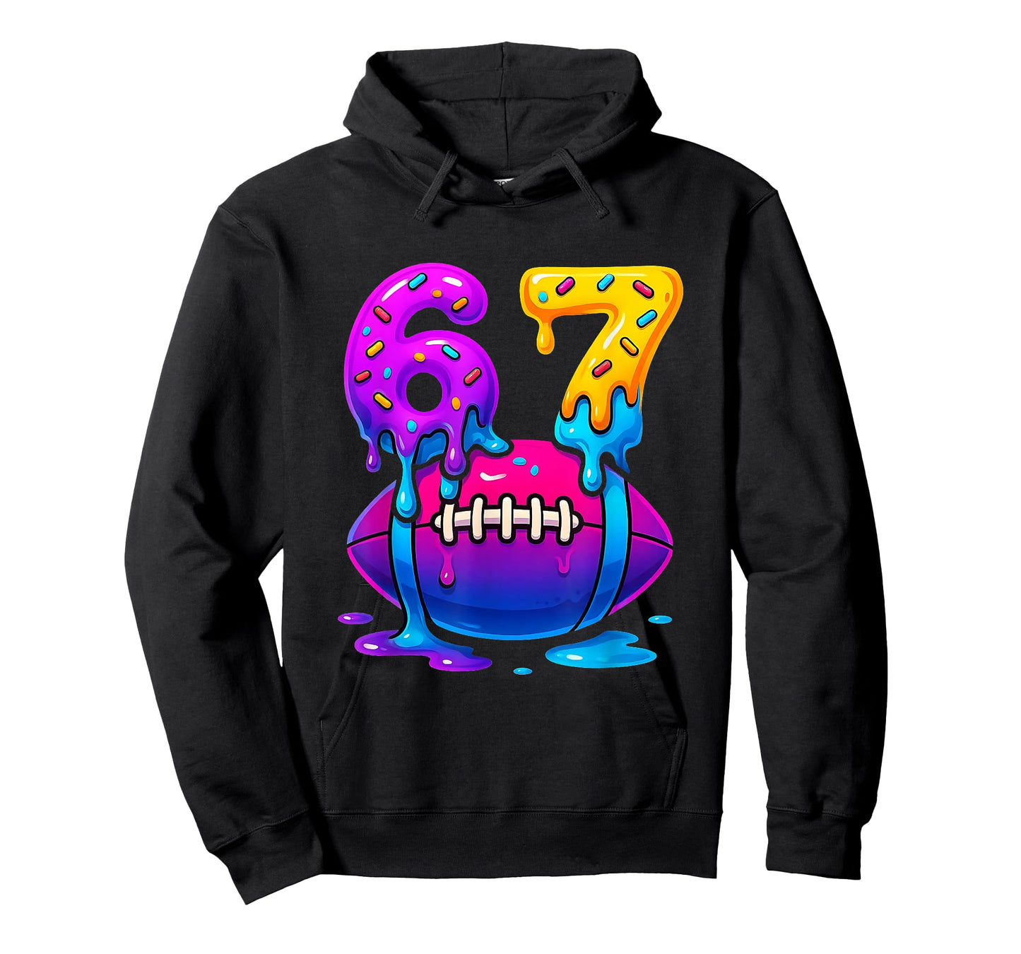 Dripping Six Seven 67 Meme Football Ice Cream Kids Sports T-Shirt