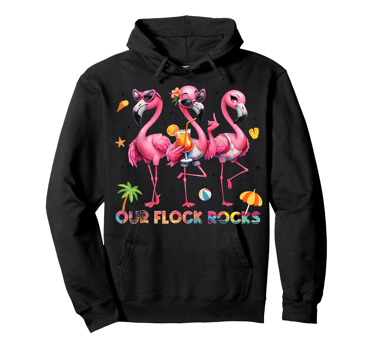 Our Flock Rocks Flamingo Summer Vacation Family Matching T-Shirt