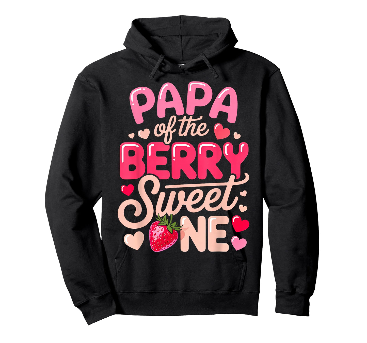 Papa of A Berry Sweet One Strawberry Baby First Birthday T-Shirt