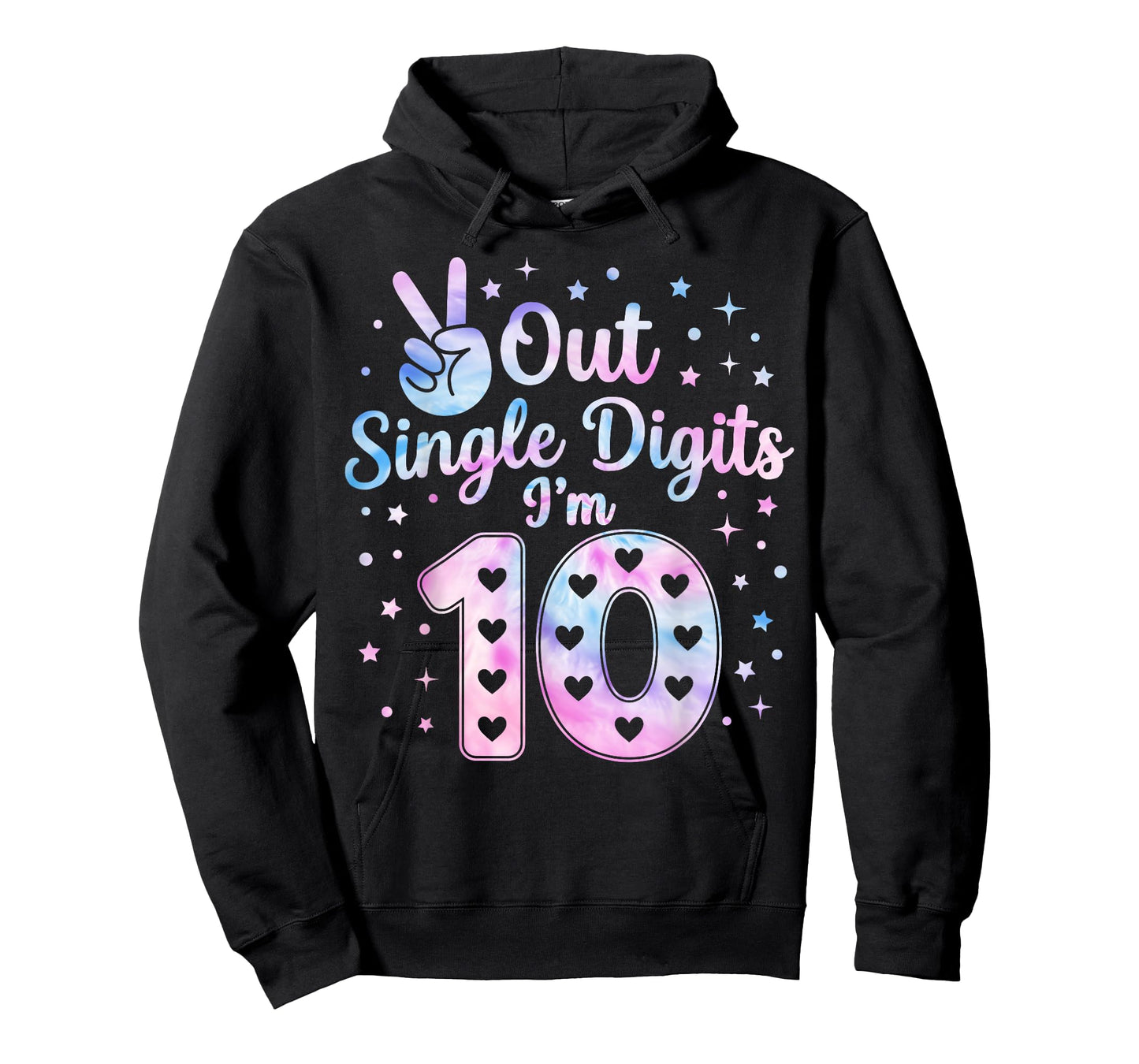 Cute Tie dye I'm 10 Double Digits 10th Birthday Girls T-Shirt