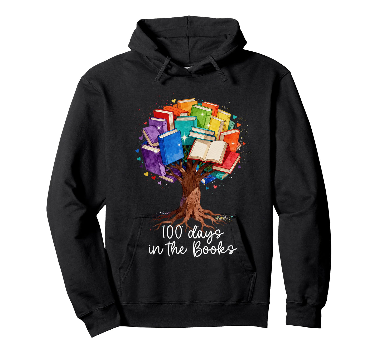 100 Days in The Books Tree Reading Teacher Student 100th Day T-Shirt