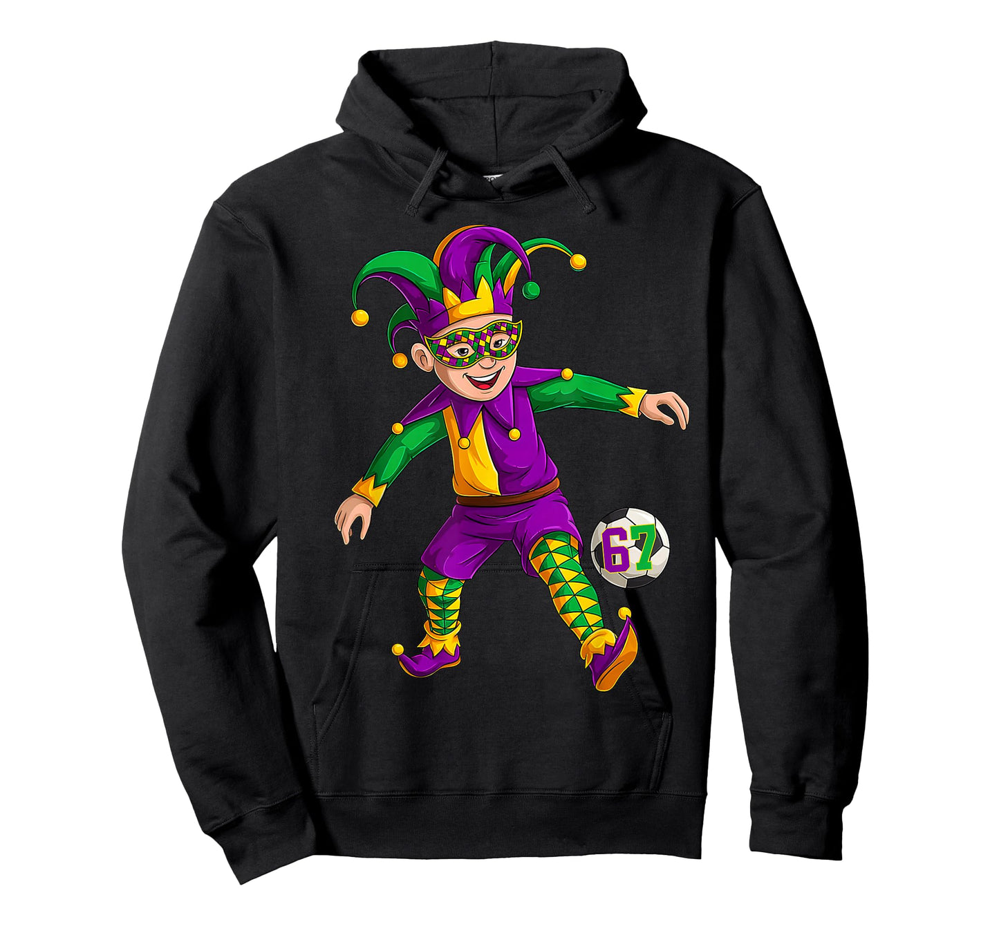 Jester Playing Soccer Mardi Gras 6 7 Meme Gen Alpha Slang T-Shirt