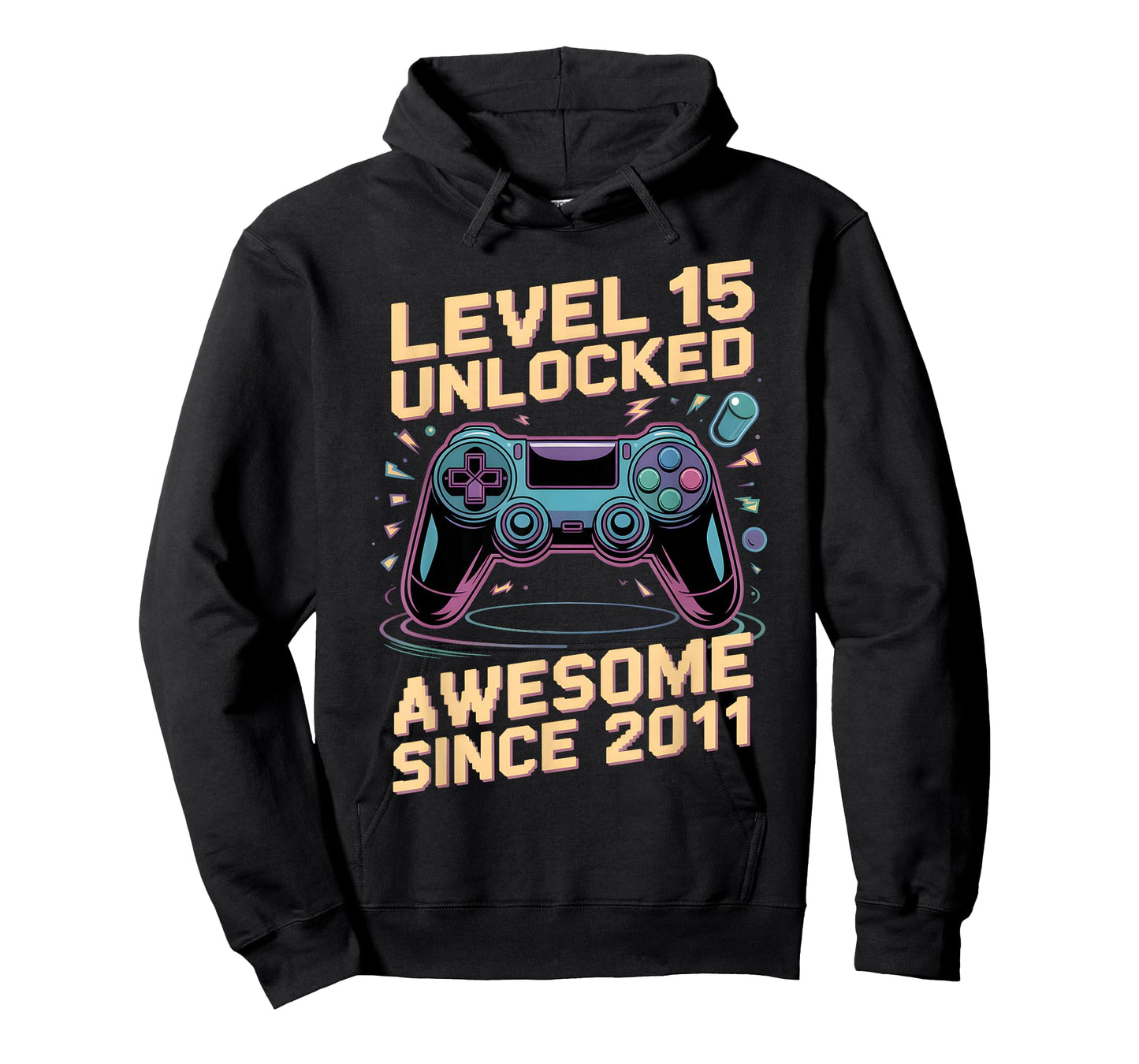 15th Birthday Boy Gift Level 15 Gamer 2011 15 Year Old Party T-Shirt