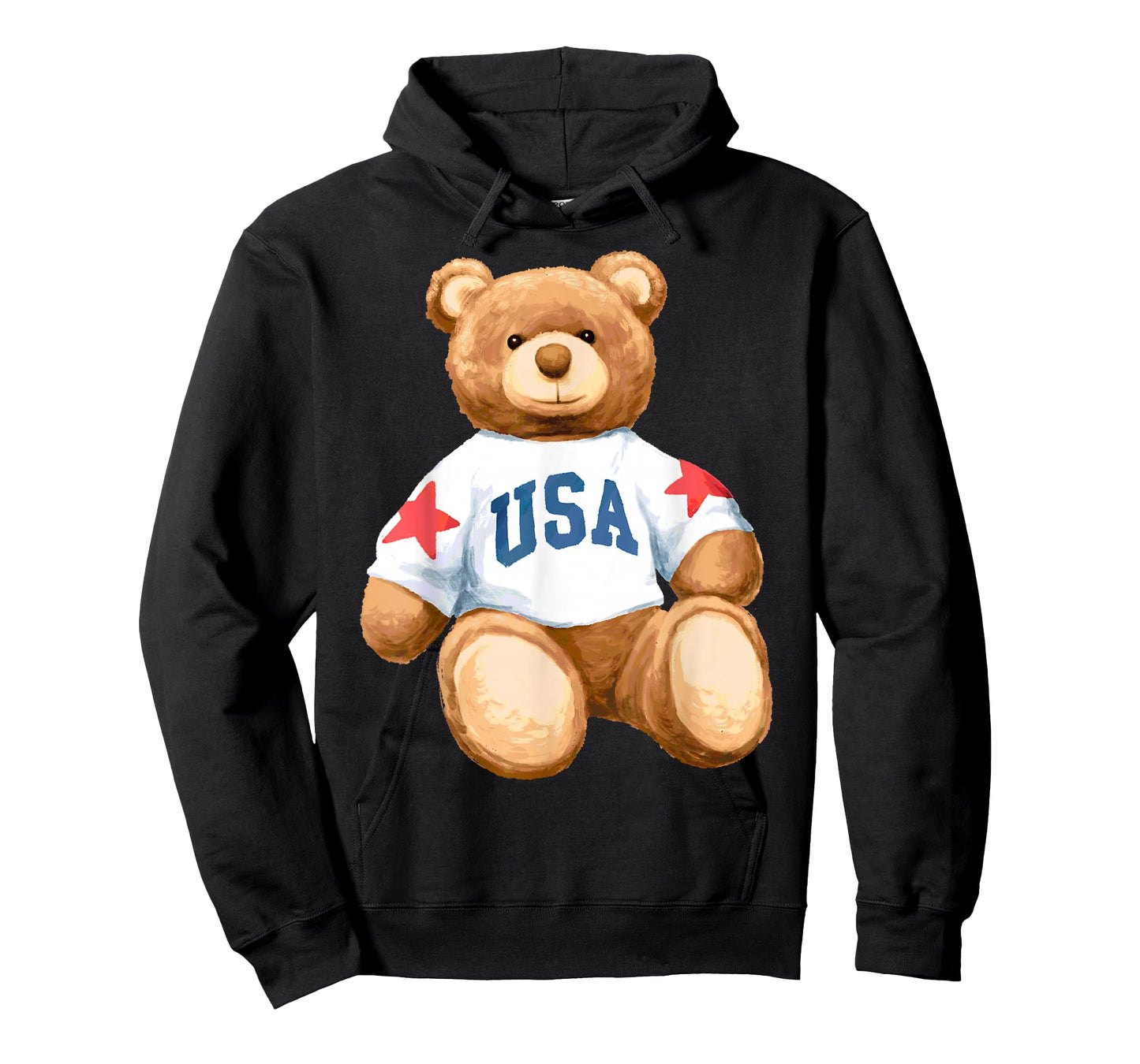 Trendy Apparel Teddy Bear with USA and Stars Sweatshirt T-Shirt