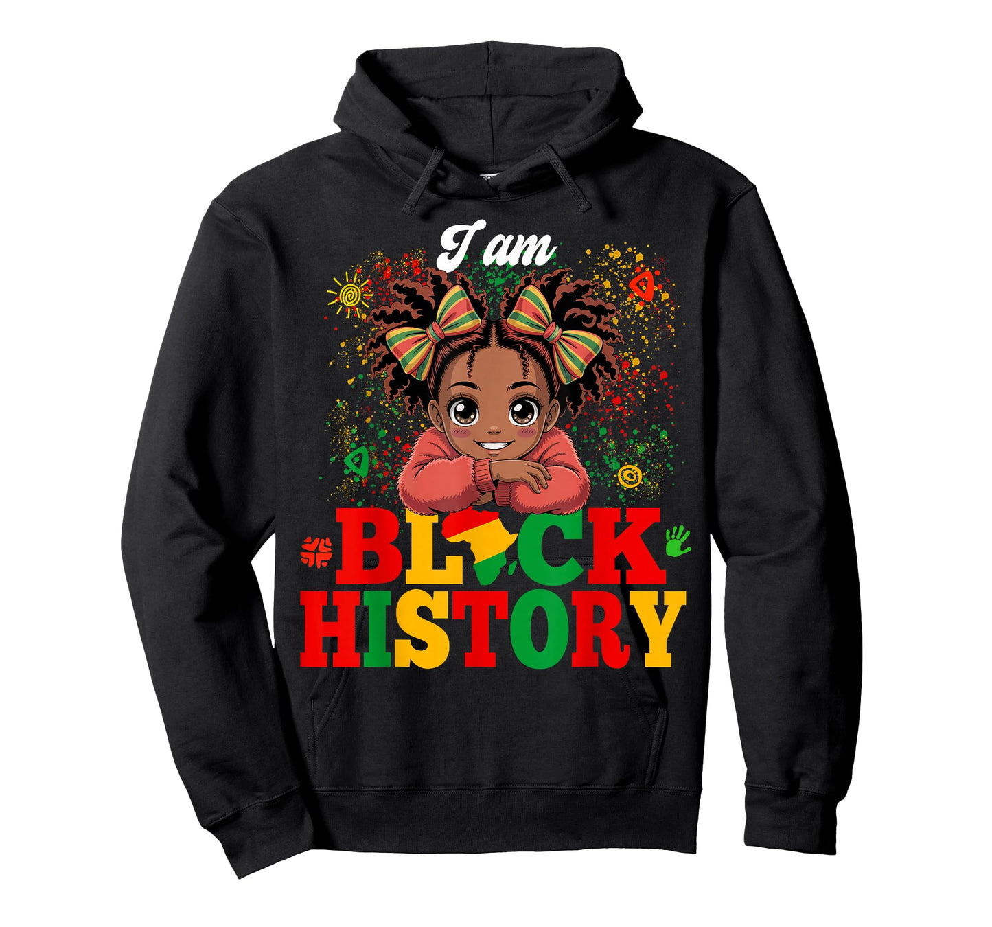 I Am Black History Month Messy Bun Cute Black Girls Toddler T-Shirt