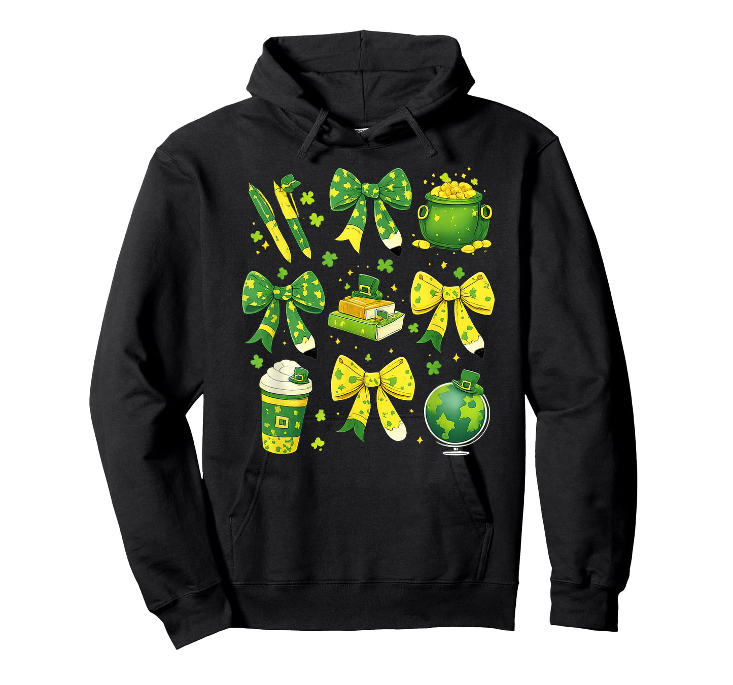 St Patrick's Day Lucky Teacher Shamrock Coquette Bow Pencil T-Shirt