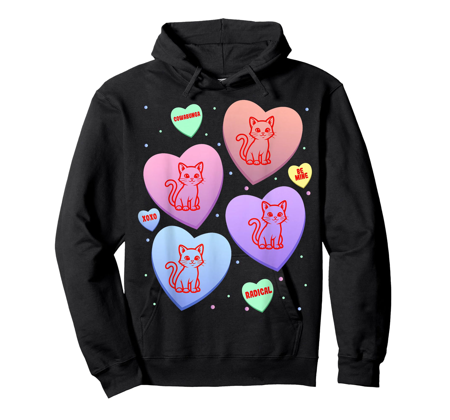 Cat Candy Heart Pastel Cute Kitten Valentines Day T-Shirt