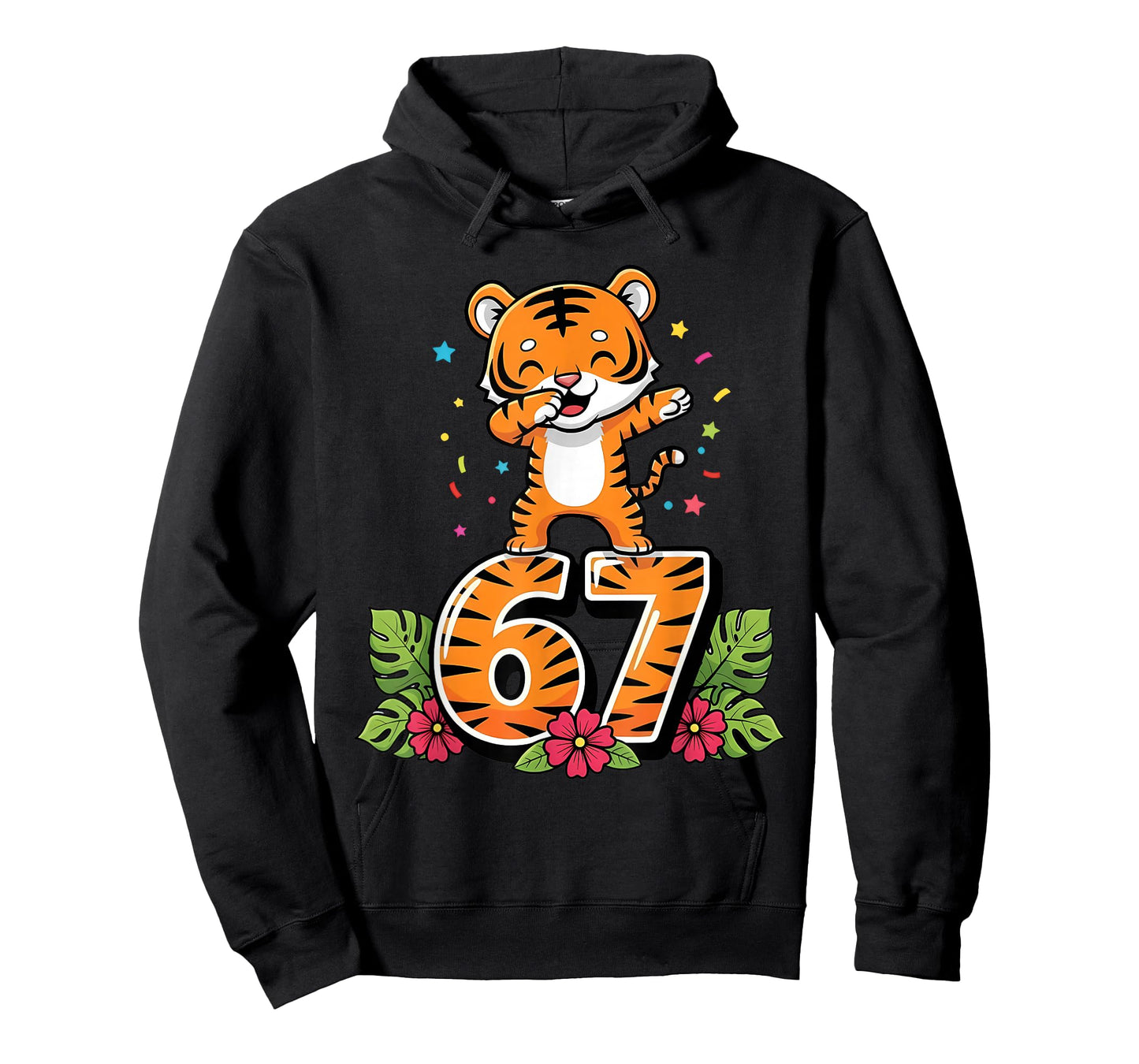 Six Seven Meme Dabbing Baby Tiger 67 Funny Gen Z Apha T-Shirt