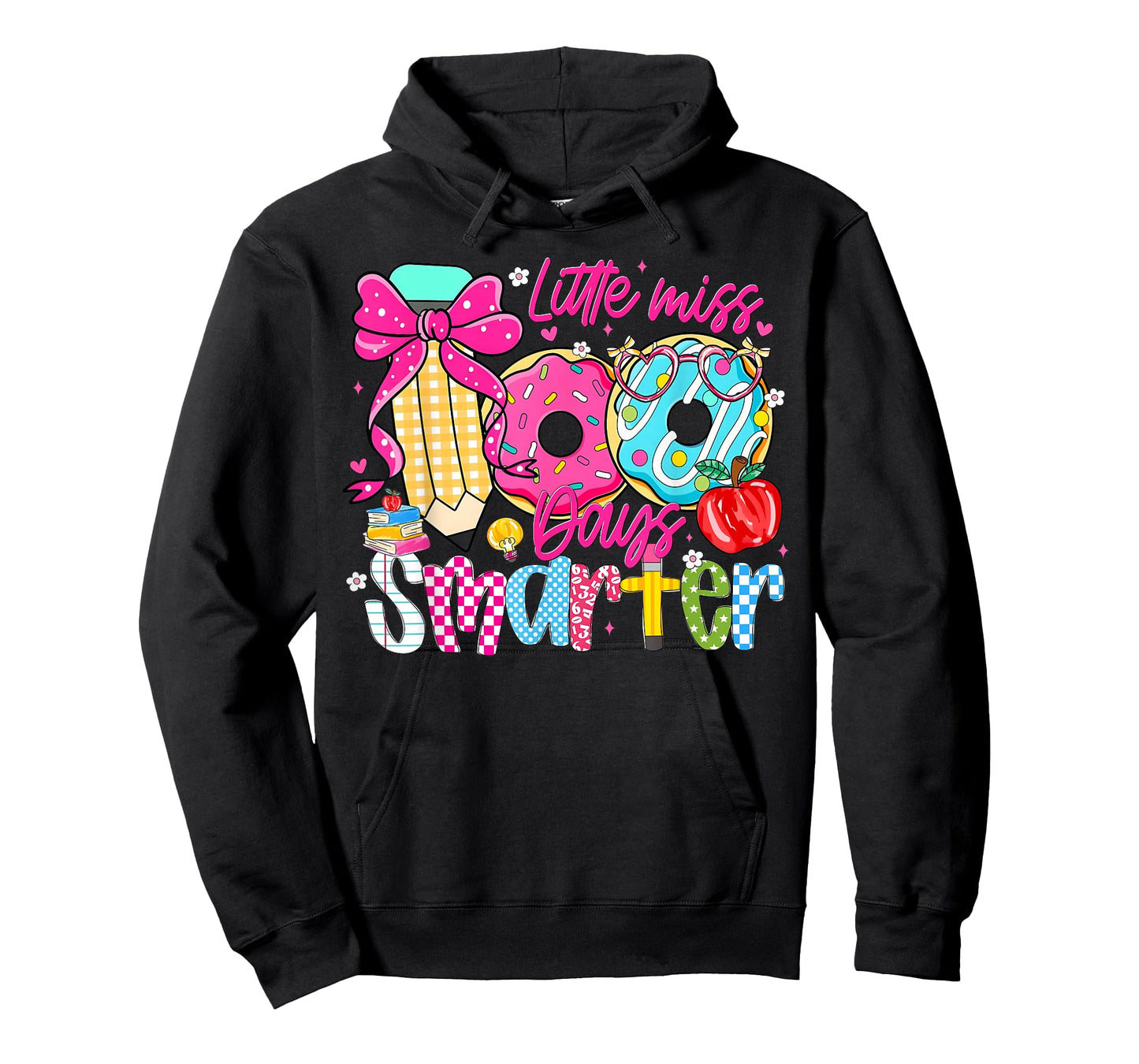 Little Miss 100 Days Smarter Donut 100th Day of School Girl T-Shirt
