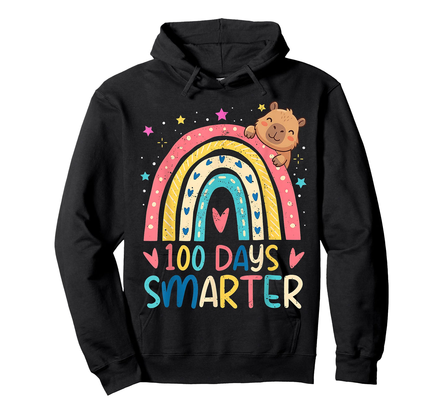 100 Days Smarter Kids Girls Capybara 100th Day of School T-Shirt