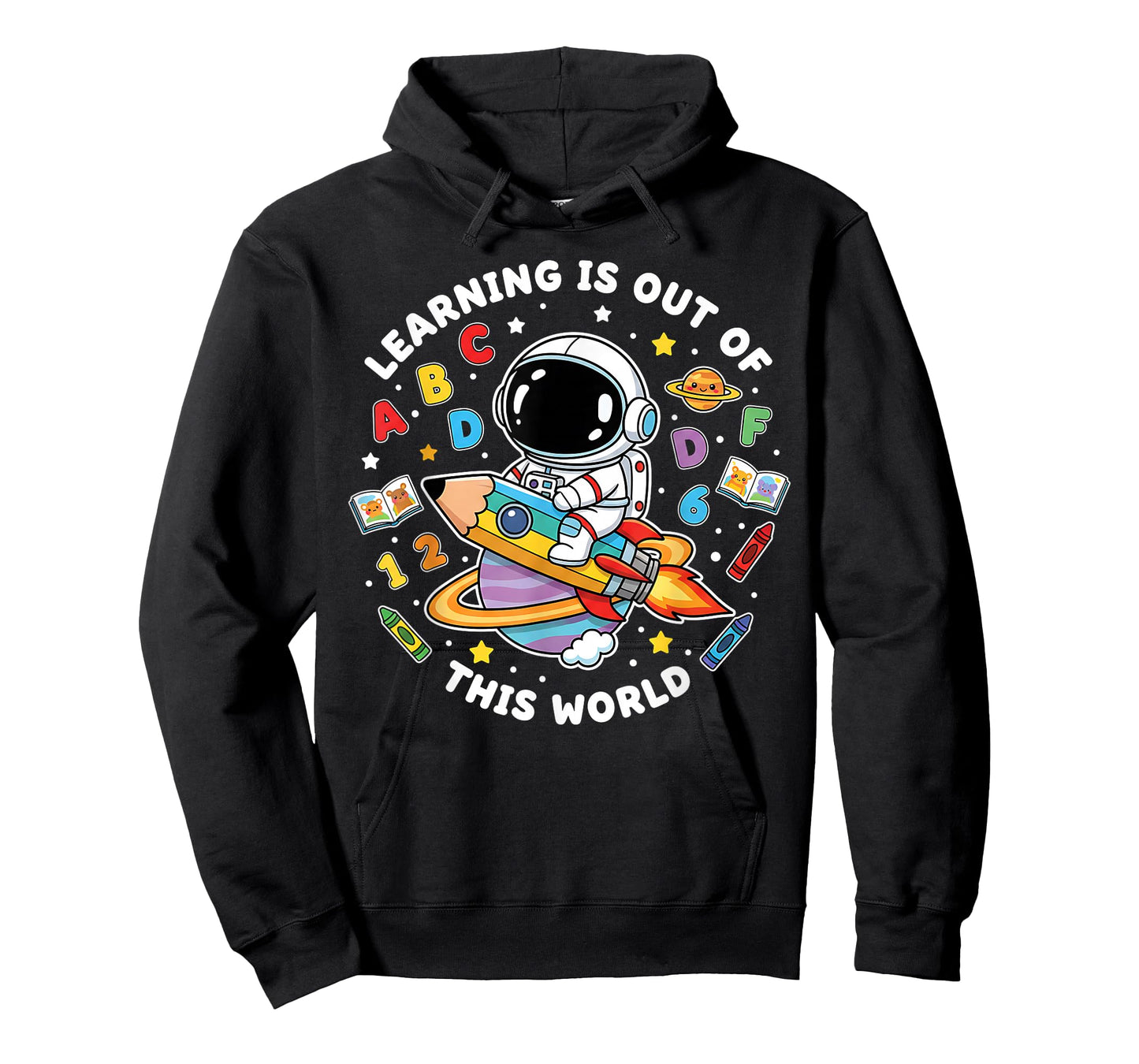 Learning is Out of This World Astronaut Pencil Space Rocket T-Shirt