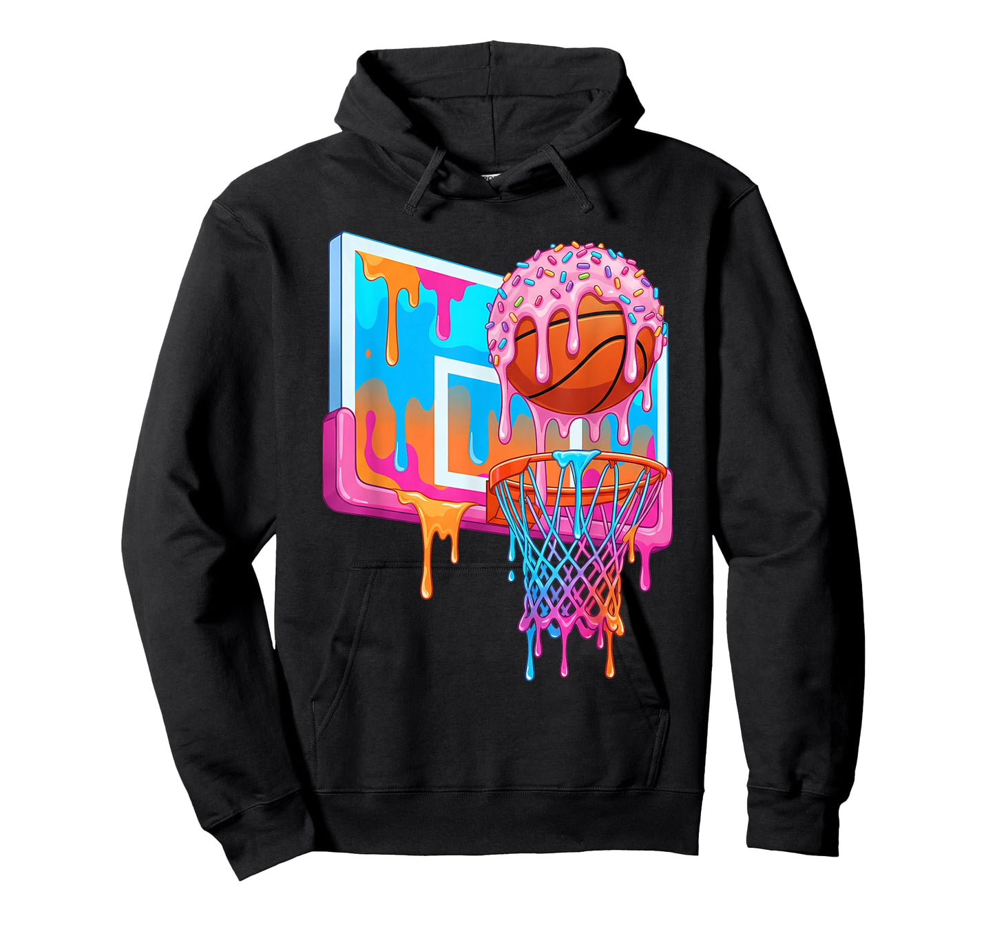 Basketball Hoop Ice Cream Drip Sport Player Boys Girls Youth T-Shirt