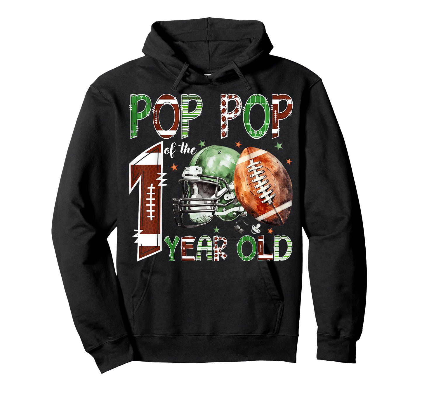Pop Pop of The 1 Year Old Football Lover 1st Birthday Boy T-Shirt