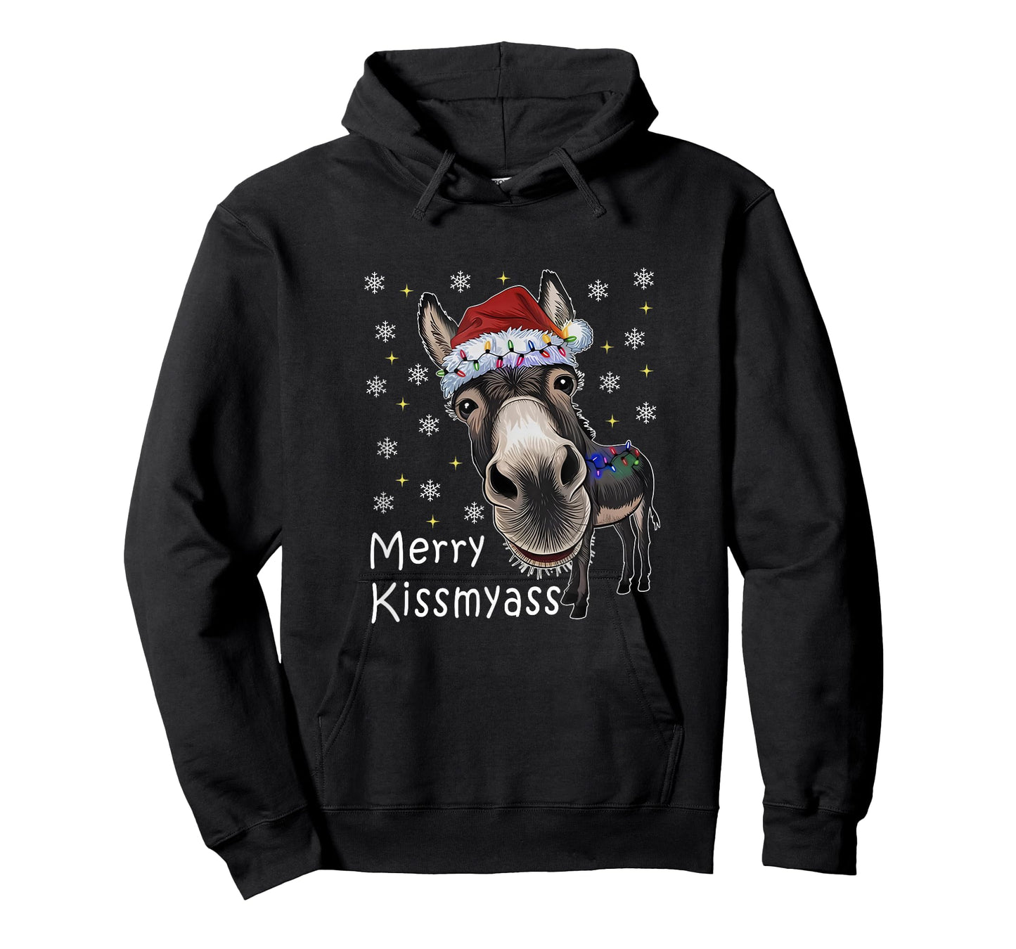 Merry KissMyAss Donkey Sarcastic Xmas Funny Christmas T-Shirt