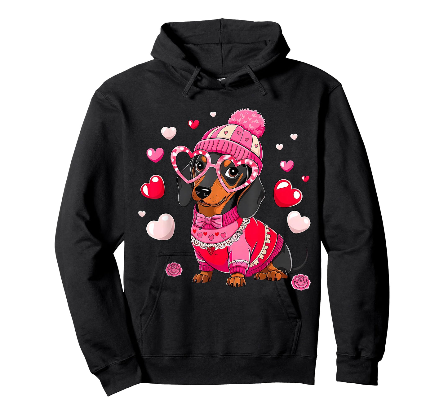 Cute Dachshund Valentine's Day Heart Lover Dog Mom Women T-Shirt