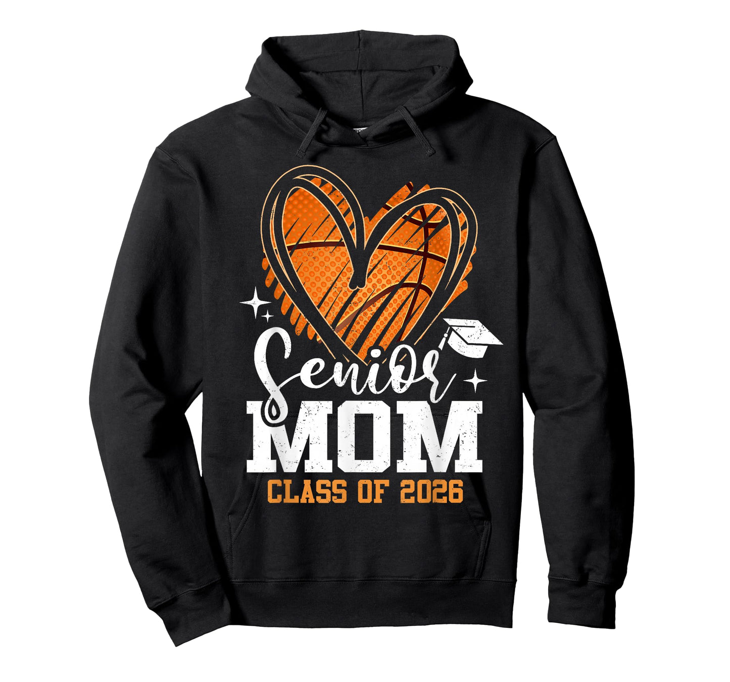 Proud Senior Mom Class of 2026 Basketball Graduate Heart T-Shirt
