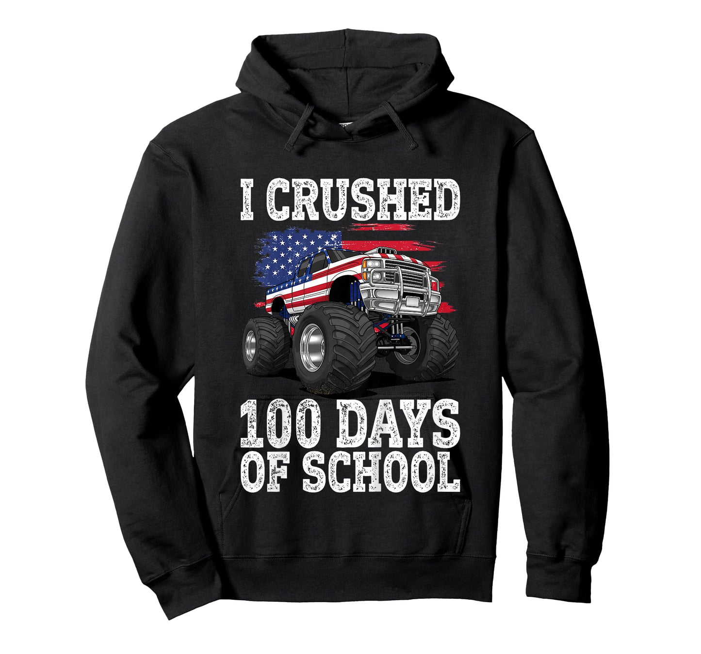 Kids I Crushed 100 Days of School Monster Truck 100 Days Smarter T-Shirt