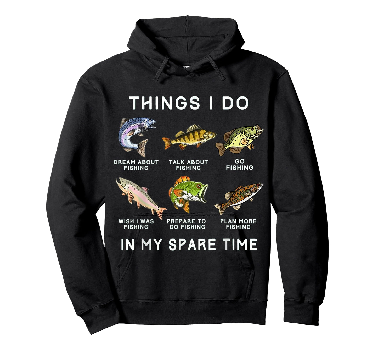 Things I Do in My Spare Time Fishing Boys Men Bass Fishing T-Shirt