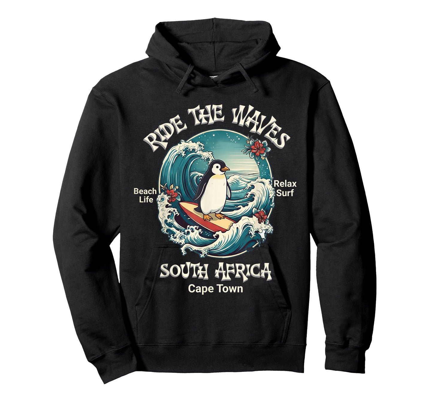 Penguin Surfing Waves South Africa Cape Cod Surfs Up Fun T-Shirt