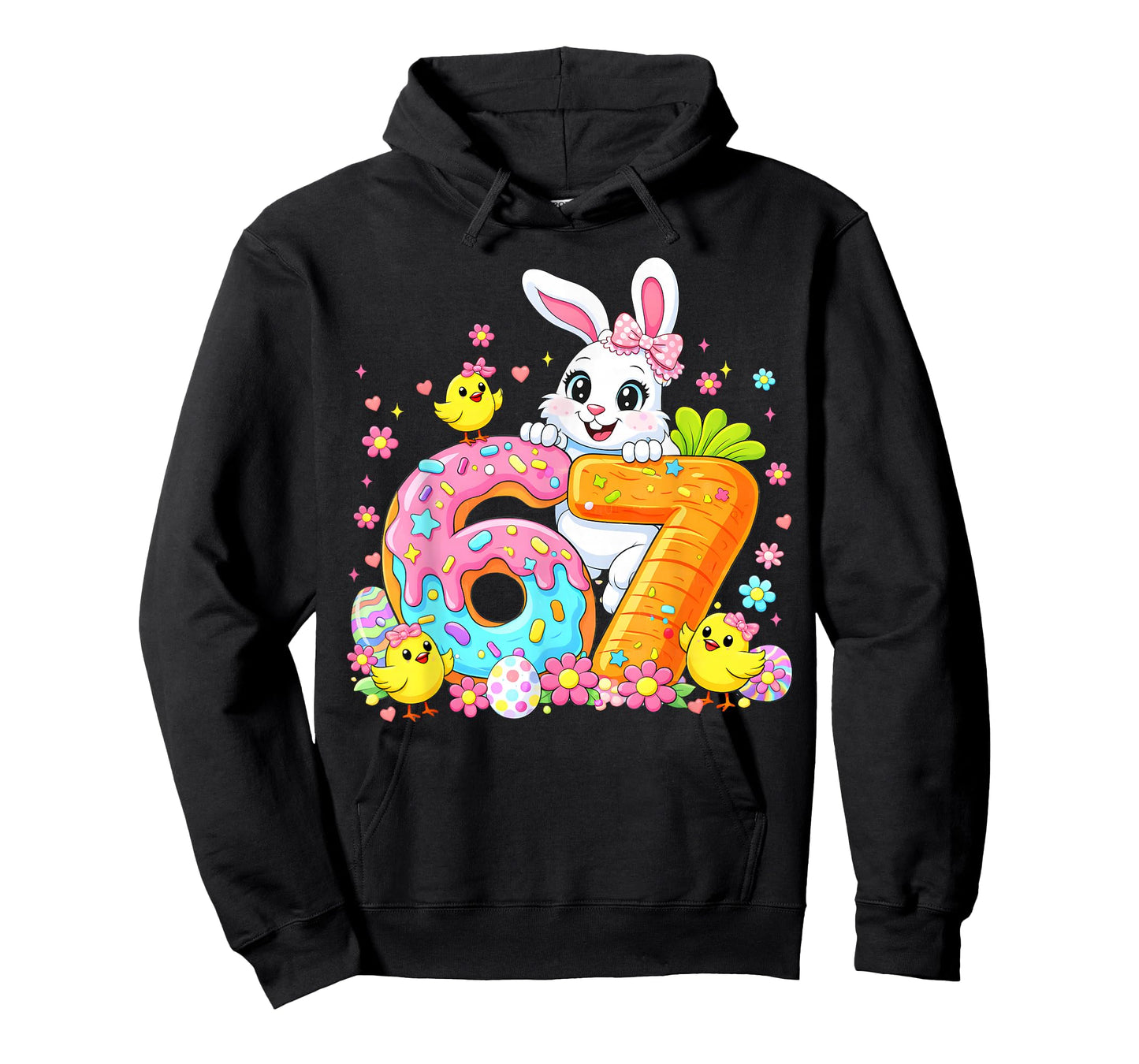 Cute Rabbit Bunny Ice Cream Floral Easter Women Girl Toddler T-Shirt