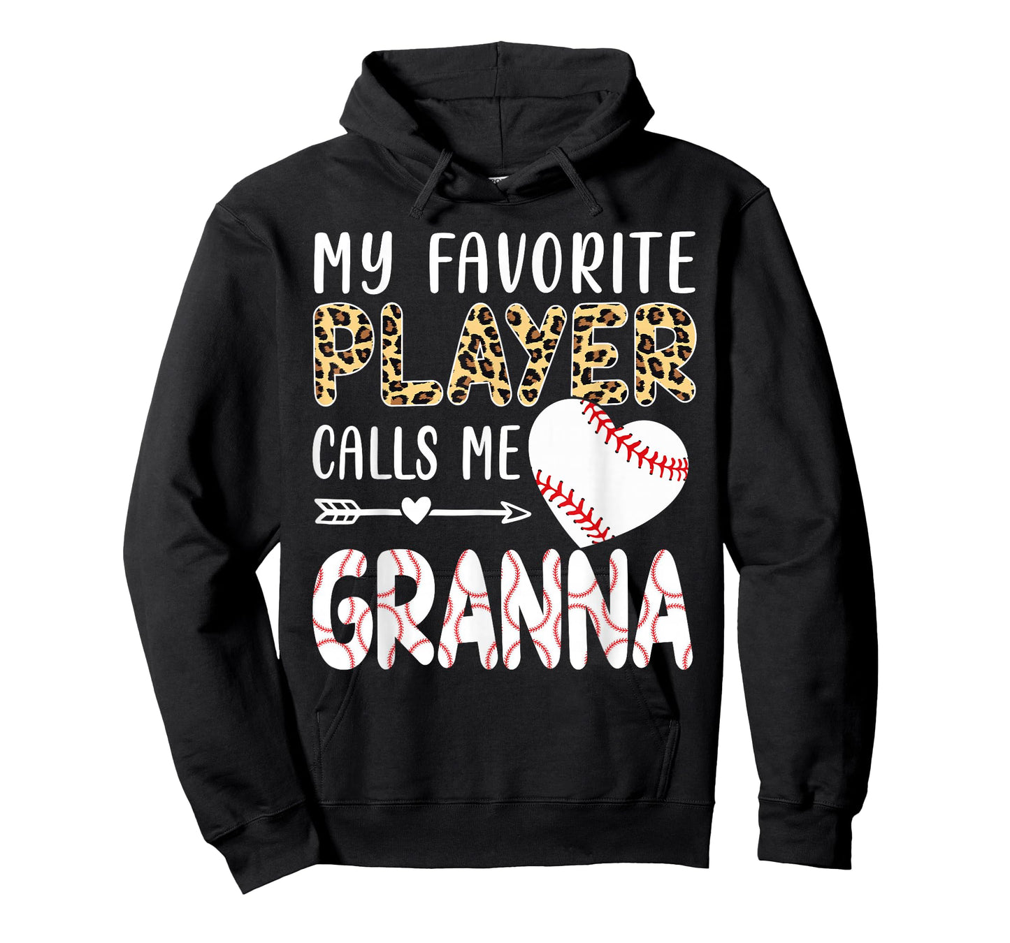 My Favorite Player Calls Me Granna Baseball Leopard T-Shirt