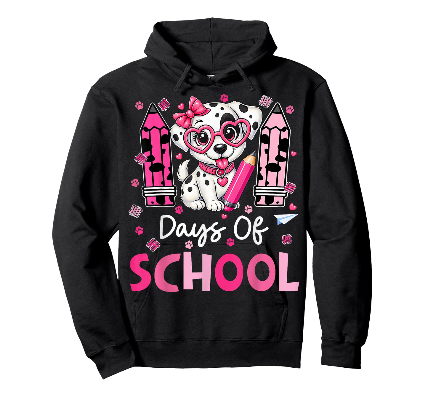100 Days of School Cute Dalmatian Dog Teachers Girls Kids T-Shirt