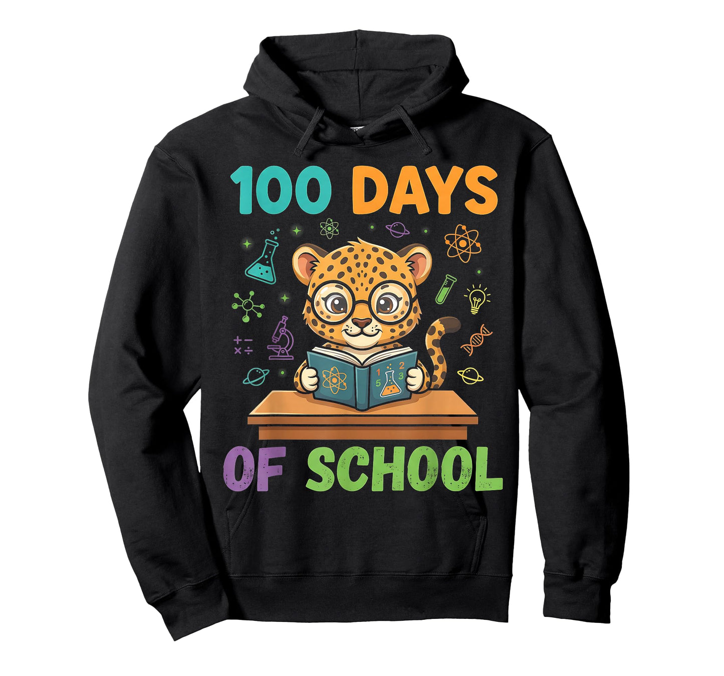 Funny Cheetah 100th Day of School Teacher Womens Mens Kids T-Shirt