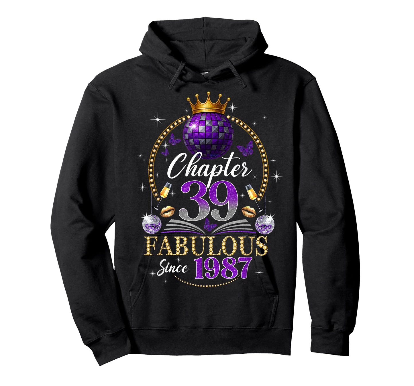 Chapter 39 Since 1987 Purple Disco Ball 39th Birthday Women T-Shirt