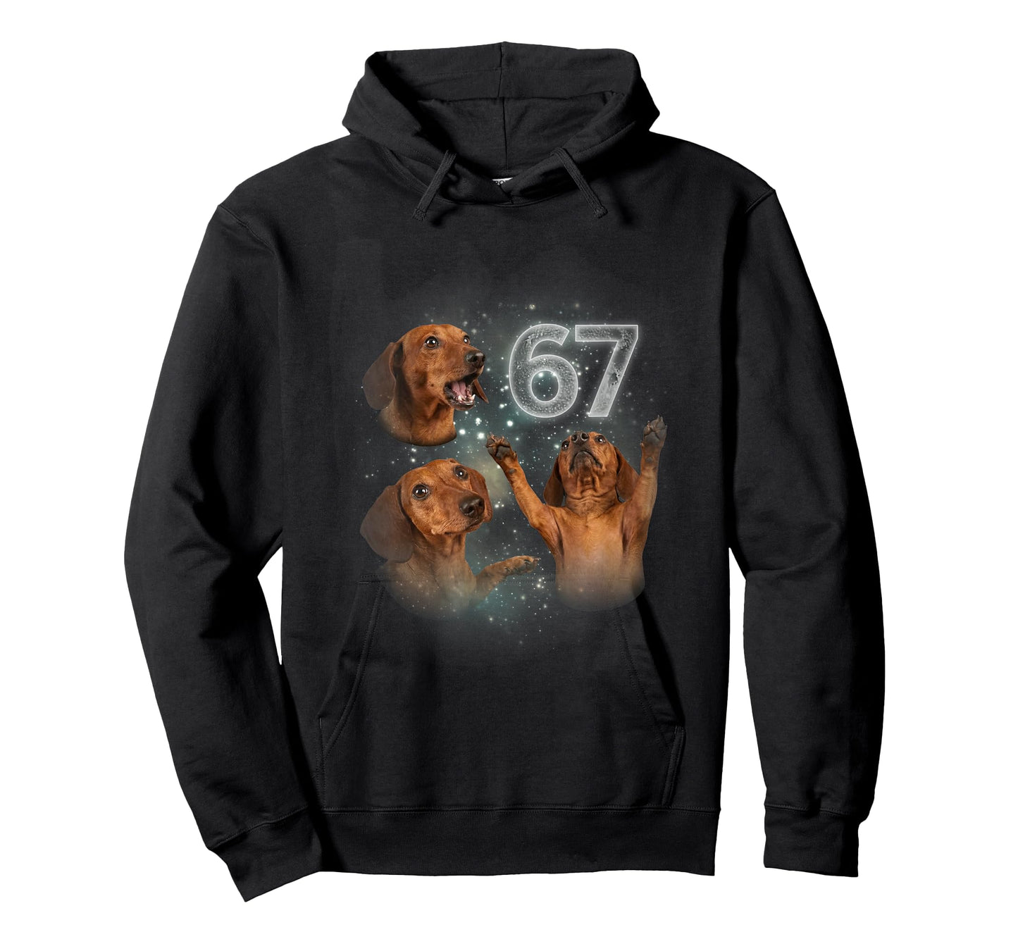 67 Funny Dachshund Howling at The Moon Meme 6 7 Dog Design T-Shirt
