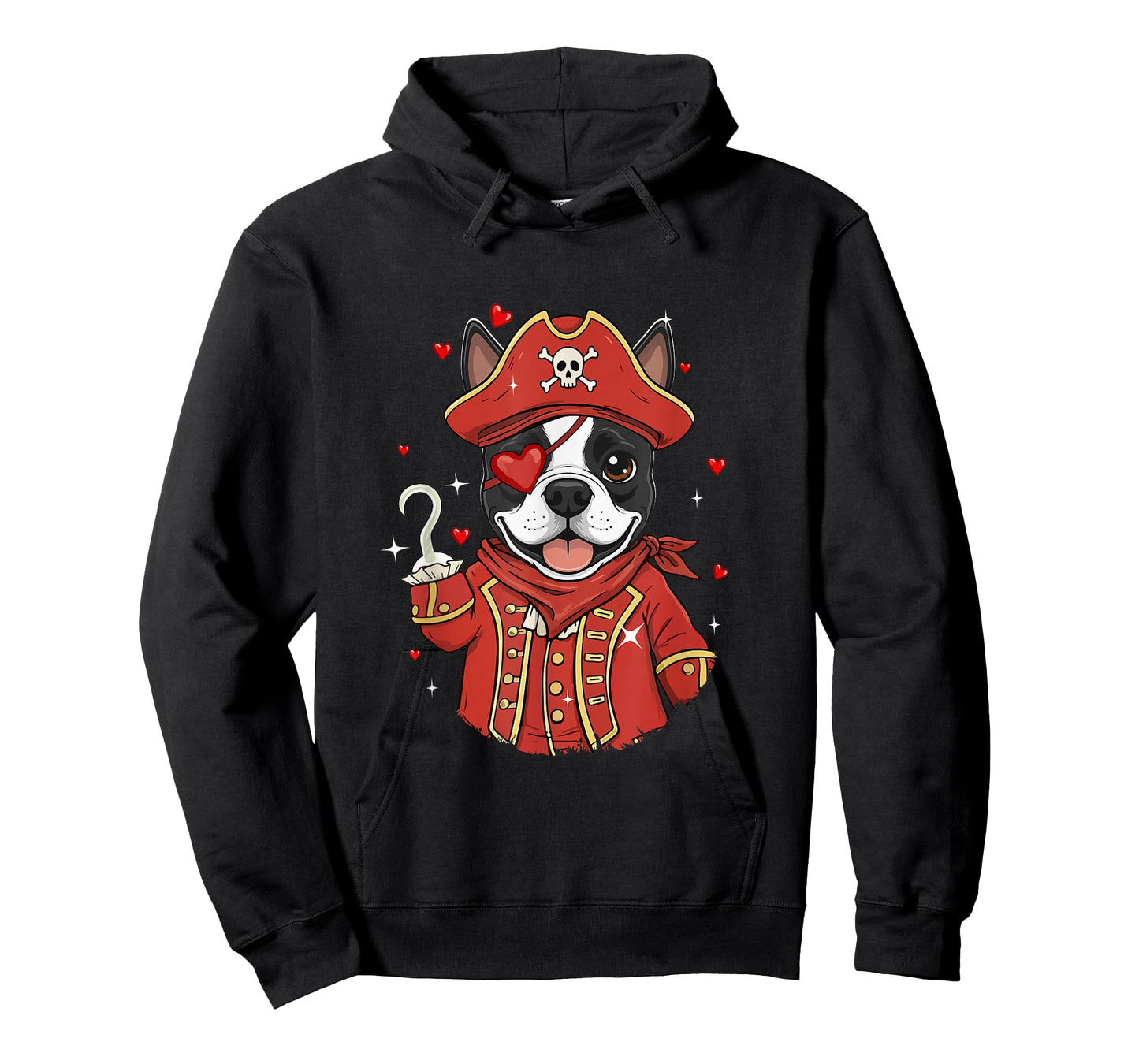 Boston Terrier As Pirate Valentine's Day Matching Owner Kids T-Shirt