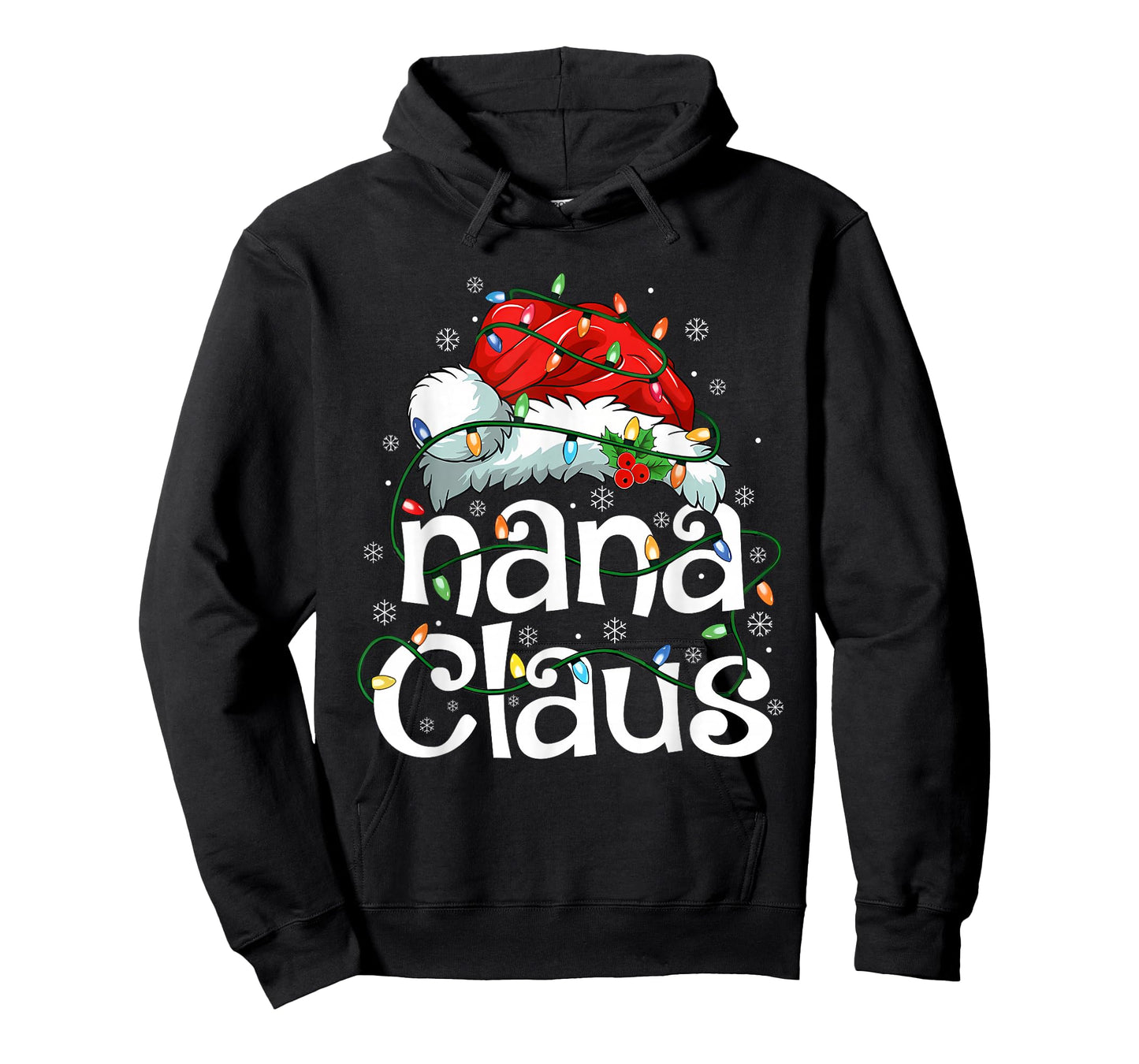 Nana Claus Christmas Lights Santa Pajama Family Matching T-Shirt