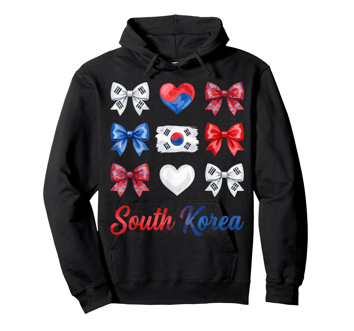 Coquette Bow South Korean Flag South Korea Hearts Cute Girls T-Shirt