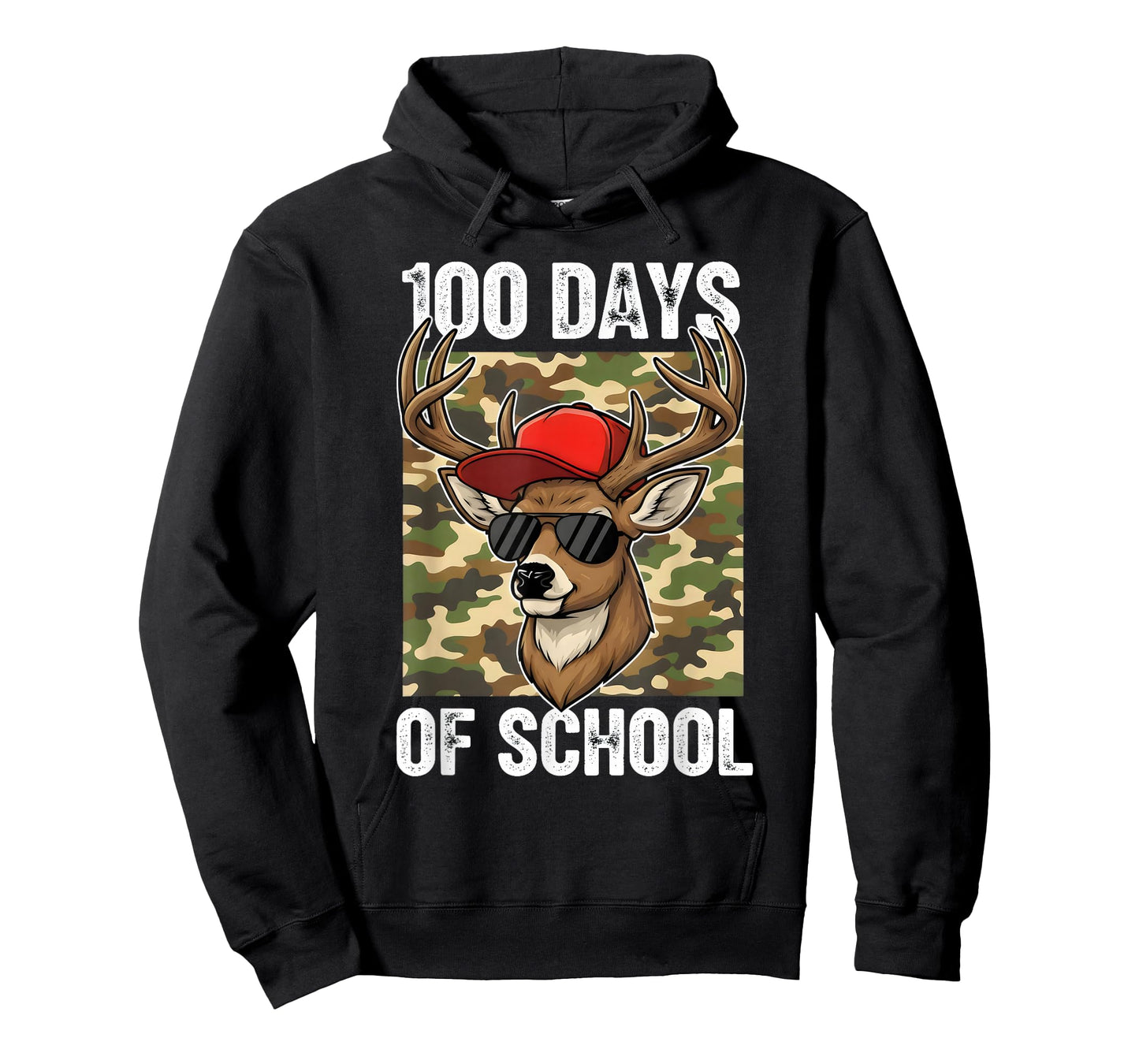 100 Days of School Deer Hunting Kids Students Boys Camo T-Shirt