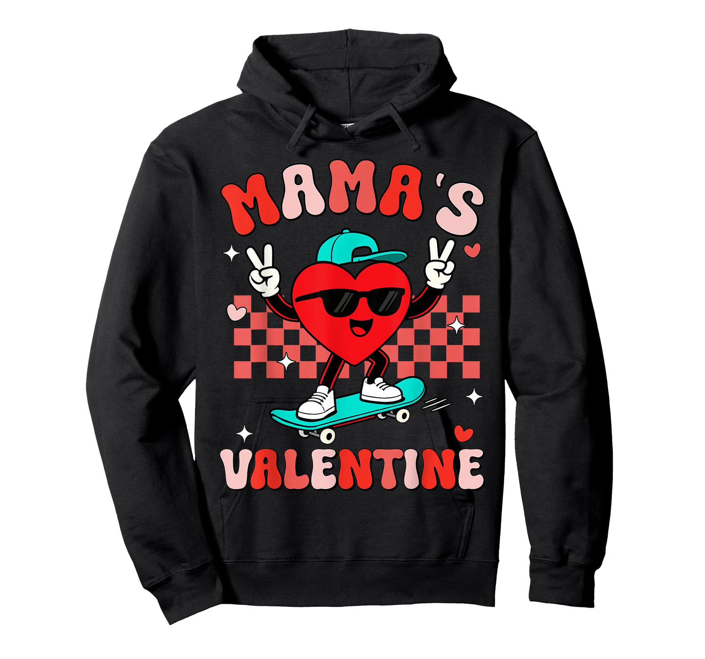 Groovy Heart Mama's Valentine Mom for Boys Girls Kid Toddler T-Shirt