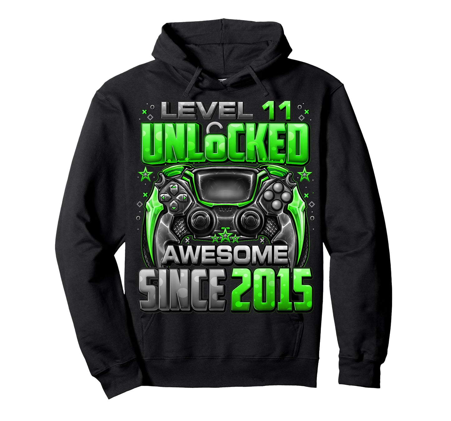 Level 11 Unlocked Awesome Since 2015 11th Birthday Gaming T-Shirt