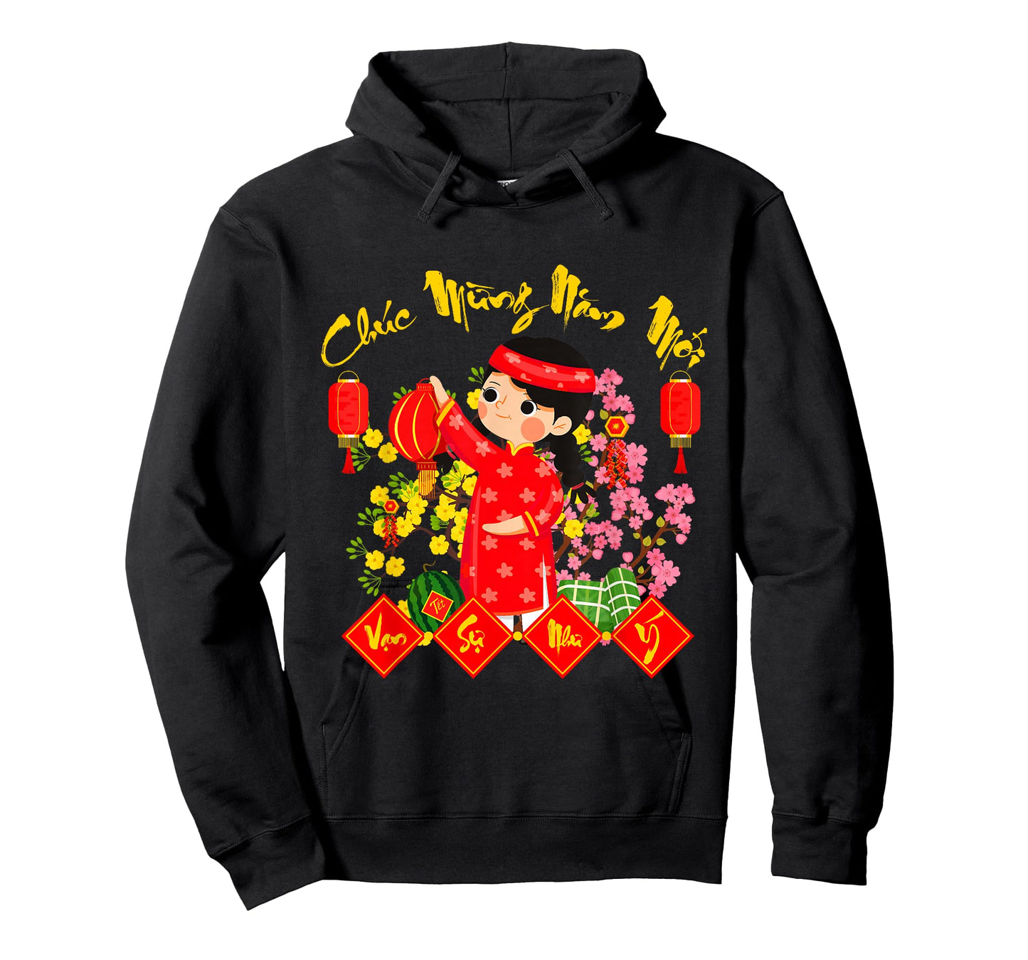 Cute Chuc Mung NAM Moi Vietnamese Lunar New Year Ao Dai Girl T-Shirt